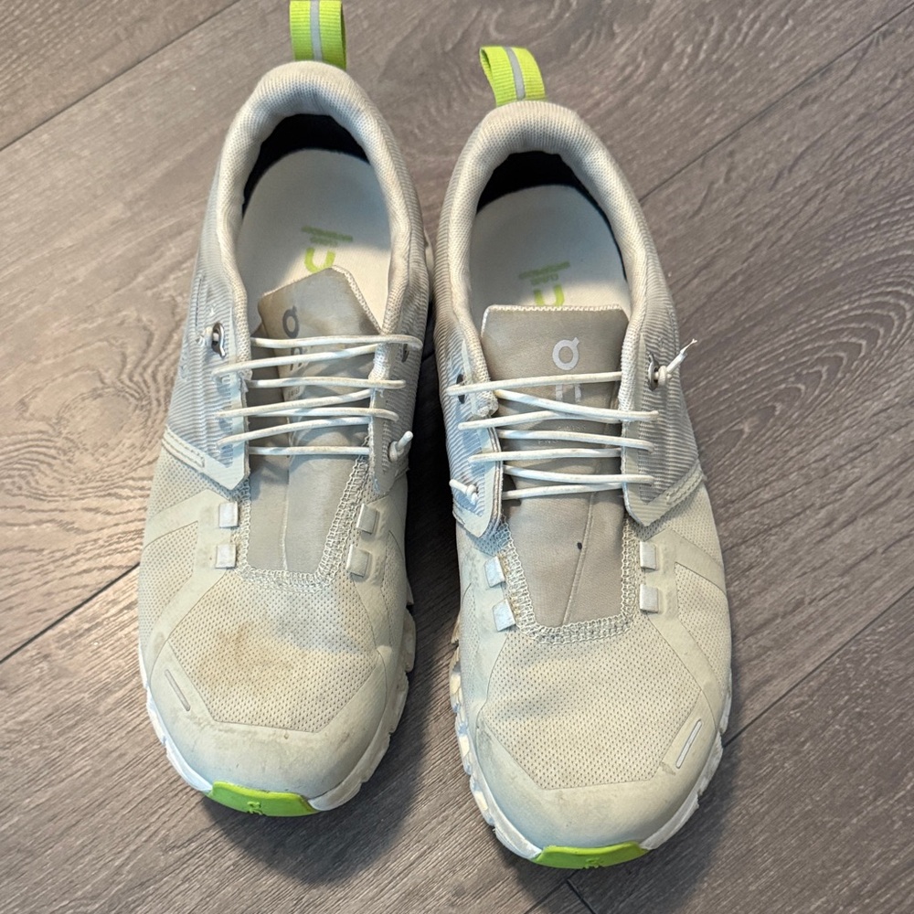 On Running women’s Light Gray Athletic Shoes with Lime Accents